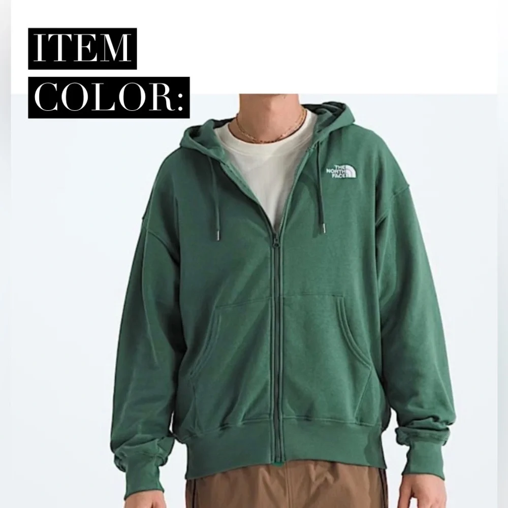 The North Face Men's Evolution Full-Zip Logo Hoodie ✨ Duck Green Size Large - Picture 8 of 16